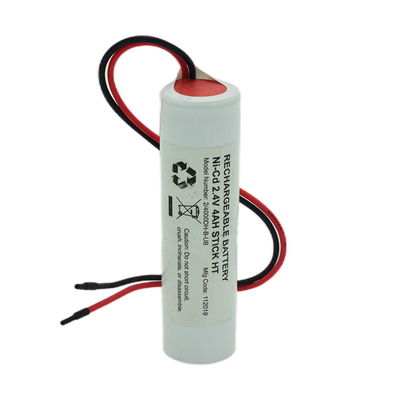 Ni Cd D4000mah 2.4 볼트 출구 라이트 배터리 스틱 타입 흰색 PVC