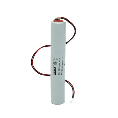 2500mAh 비상등 Ni Cd 배터리 팩 3.6V 백색 PVC 색깔