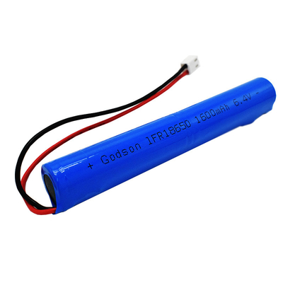 1600mAh 6.4V 원통 화재 출구 광 배터리 LiFePO4 IFR18650