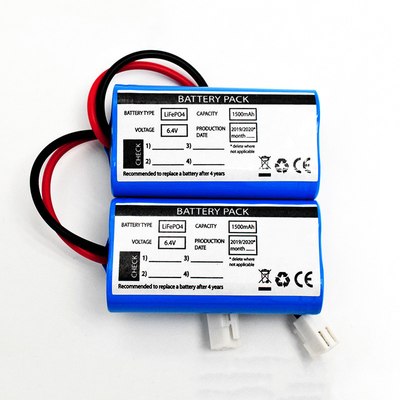 리튬 화재 출구 광 배터리 Lifepo4 세포 18650 6.4V 1500mAh