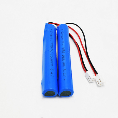 주문형 비상등 리튬 배터리 LiFePO4 18650 1600mAh 6.4Volt 건전지 팩