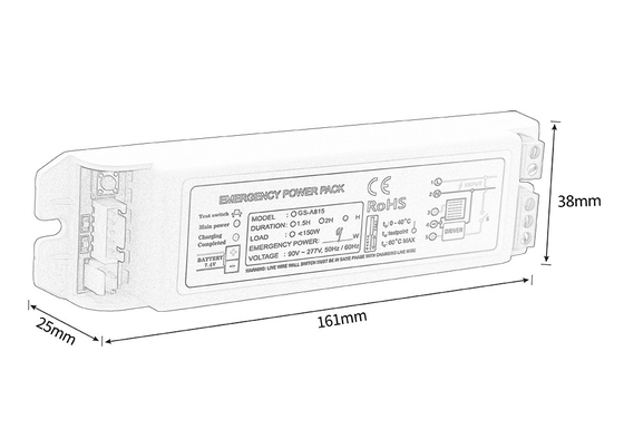 OEM DC 21-100V 비상 전원 팩 6-13W 비상 조명 키트