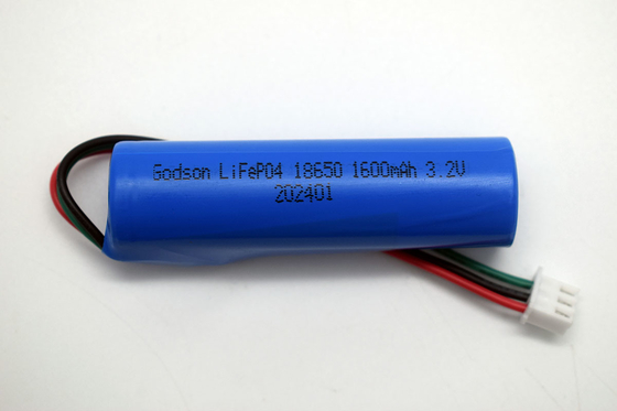 LiFePO4 18650 비상 조명 리?? 배터리 1600mAh 3.2V 스틱 타입 NTC 커넥터 JST-XH-3P UL1007