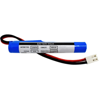 비상 조명 600mAh 6.4V 18650 LiFePO4 재충전 배터리