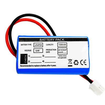 비상용 태양광 조명 부근 사용형 LiFePO4 배터리 1500mAh 6.4 볼트