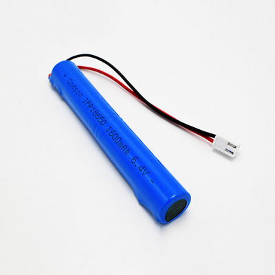 OEM 비상 조명 배터리 IFR 18650 1.6Ah 6.4V LiFePO4 스택 배터리 팩 긴 주기 수명