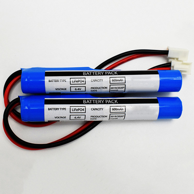 LiFePO4 스틱형 6.4 Ｖ 배터리 600mAh JST VH 2P 연결기