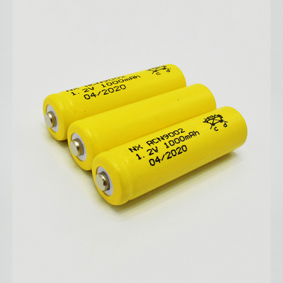 노란 PVC 1.2 Ｖ 니카드 전지 세포 재충전이 가능한 AA1000mAh 스틱형