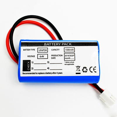 재충전이 가능한 1500 MAh 건전지 팩 LiFePO4 6.4V 병행식