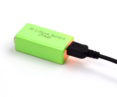 USB와 비상 조명 9V 250mAh 리튬 배터리 저온