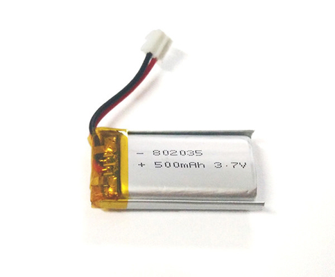 안정적인 성능과 802035 리튬-폴리머 전지 500mAh 3.7V