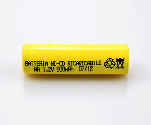 16.6g 1.2 Ｖ Ni Cd 배터리 재충전이 가능한 노란 PVC AA600mAh