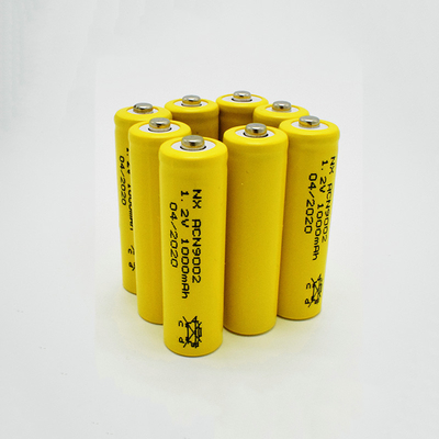 노란 PVC 1.2 Ｖ 니카드 전지 세포 재충전이 가능한 AA1000mAh 스틱형