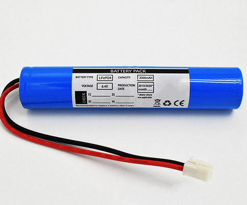 헤브를 위한 비상 LiFePO4 출구 광 건전지 팩 3000mAh 6.4V