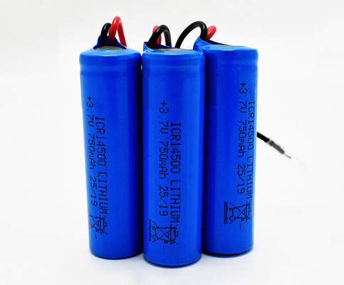 PVC 재킷으로 향기가 없는 750mAh 3.7V ICR14500 리튬 배터리