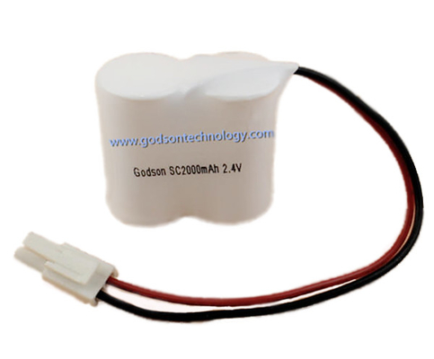 니켈 카드뮴 건전지 팩 SC2000mAh 2.4V 500 번 싸이클 수명