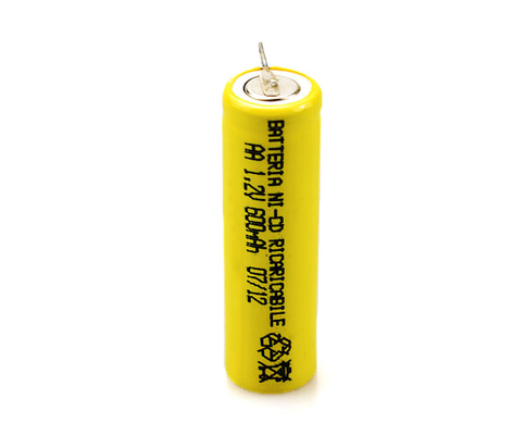 16.6g 1.2 Ｖ Ni Cd 배터리 재충전이 가능한 노란 PVC AA600mAh